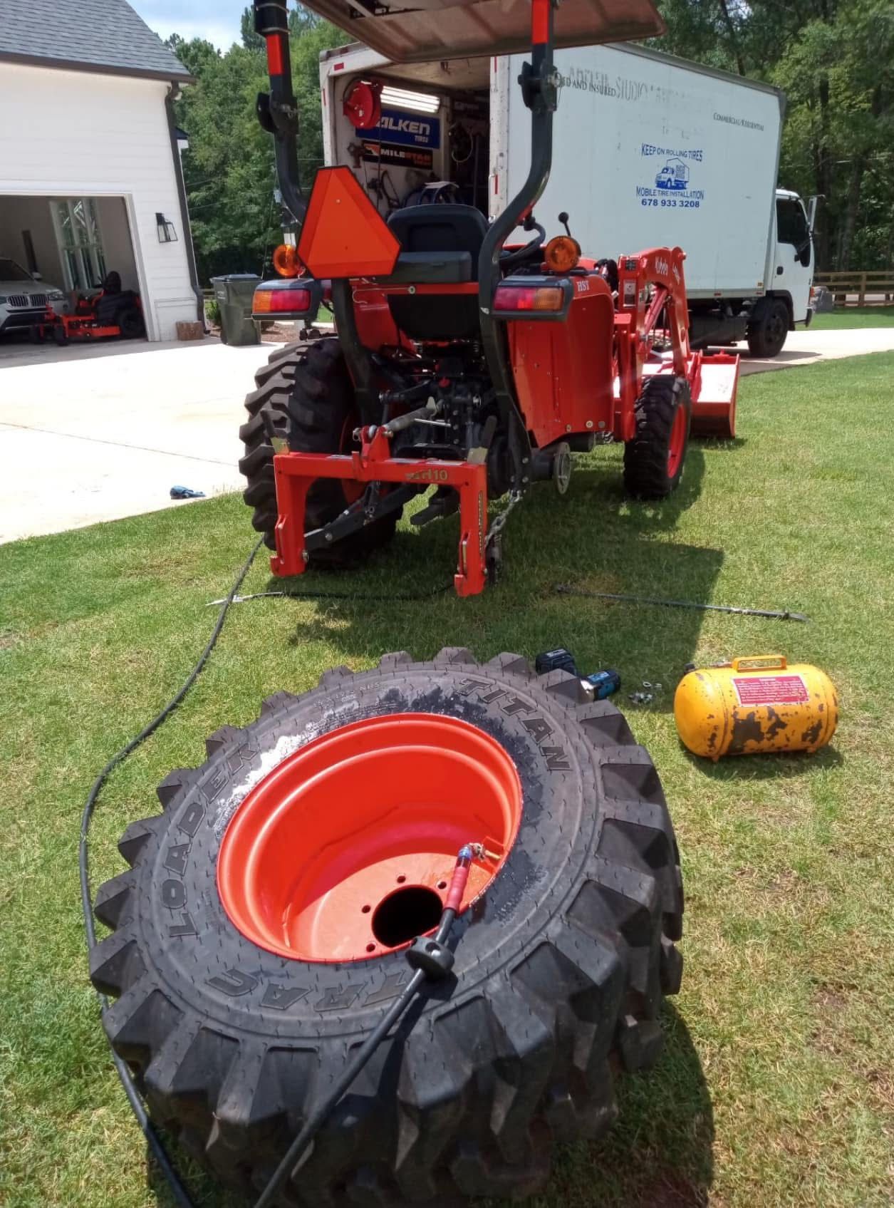 Tractor and agricultural Titan tire service